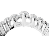 18K White Gold Marquise Diamond Prong Set Curved Band