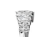 18K White Gold Marquise Diamond Prong Set Curved Band