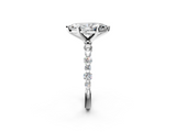 White gold Marquise Diamond Prong Set Engagement Ring with Pave Band_276