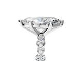 White gold Marquise Diamond Prong Set Engagement Ring with Pave Band_279