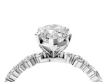 White gold Marquise Diamond Prong Set Engagement Ring with Pave Band_279