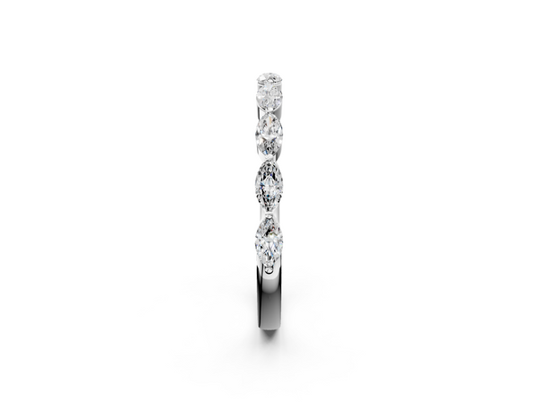 Platinum Marquise Diamond Prong Set Half-Eternity Band