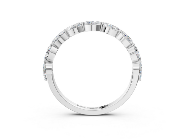 Platinum Marquise Diamond Prong Set Half-Eternity Band