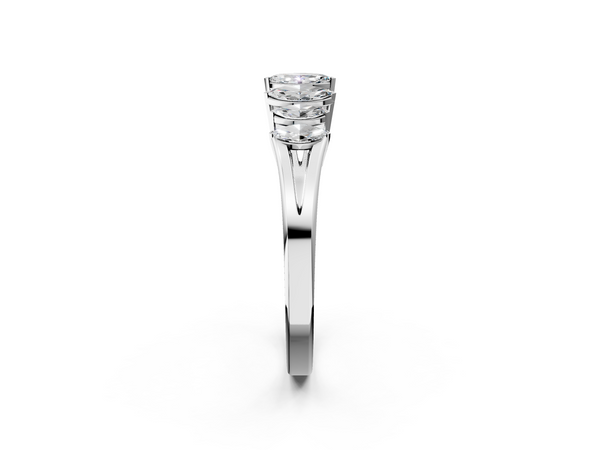 Platinum Marquise Diamond Prong-Set Half-Eternity Band
