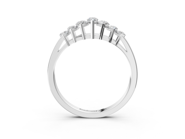 White gold Marquise Diamond Prong-Set Half-Eternity Band