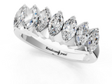 White gold Marquise Diamond Prong Set White Gold Curved Band_30