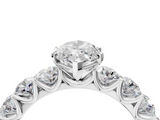 White gold Marquise Diamond Prong Setting with Side Stones on a Pave Band_180
