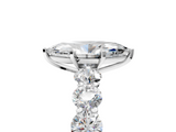 White gold Marquise Diamond Prong Setting with Side Stones on a Pave Band_181