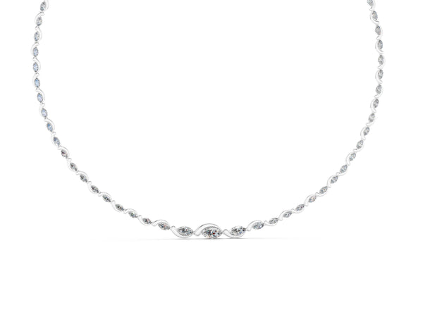 Platinum Marquise Diamond Riviera Necklace