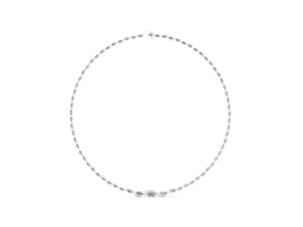 Silver Marquise Diamond Riviera Necklace