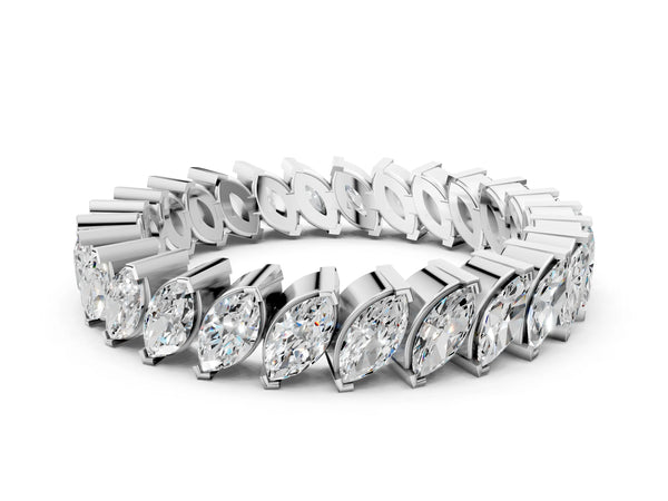 Platinum Marquise Diamond Shared Prong Full Eternity Band