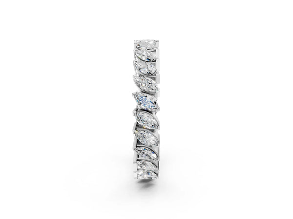 White gold Marquise Diamond Shared Prong Full Eternity Band