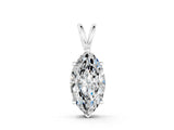 White gold Marquise Diamond Solitaire Pendant with Prong Setting_7