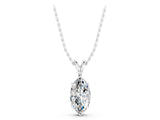 White gold Marquise Diamond Solitaire Pendant with Prong Setting_8