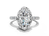 White gold Marquise Diamond Solitaire Ring with Shared Prong Pavé Band_54