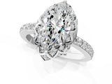 White gold Marquise Diamond Solitaire Ring with Shared Prong Pavé Band_55