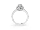 White gold Marquise Diamond Solitaire Ring with Shared Prong Pavé Band_57