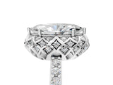 White gold Marquise Diamond Solitaire Ring with Shared Prong Pavé Band_59
