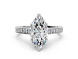 White gold Marquise Diamond Solitaire with Pave Band and Six-Prong Setting_55