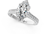 White gold Marquise Diamond Solitaire with Pave Band and Six-Prong Setting_56
