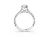 White gold Marquise Diamond Solitaire with Pave Band and Six-Prong Setting_57