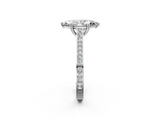 White gold Marquise Diamond Solitaire with Pave Band and Six-Prong Setting_57