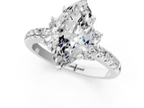 White gold Marquise Diamond Three-Stone Pave Band with Four-Prong Setting_59