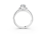 White gold Marquise Diamond Three-Stone Pave Band with Four-Prong Setting_61