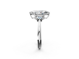 White gold Marquise Diamond Three-Stone Ring with Trapezoid Side Stones and Prong Setting_25
