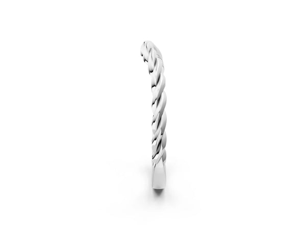 White gold Marquise Diamond Twist Eternity Band with Bezel Setting