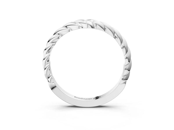 White gold Marquise Diamond Twist Eternity Band with Bezel Setting