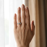 White gold Marquise Diamond Twisted Band with Prong Setting_131