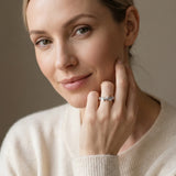 White gold Marquise Diamond Twisted Band with Prong Setting_132