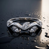 White gold Marquise Diamond Twisted Band with Prong Setting_132