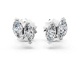 White gold Marquise Diamond Two Stone Stud Earrings_58