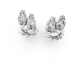White gold Marquise Diamond Two Stone Stud Earrings_59