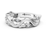 White gold Marquise Diamond Vine Eternity Band with Bezel Setting_18