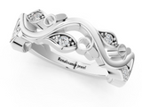 White gold Marquise Diamond Vine Eternity Band with Bezel Setting_19