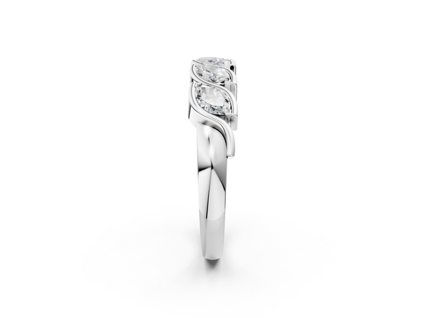 Platinum Marquise Diamond Wave Band with Channel Setting