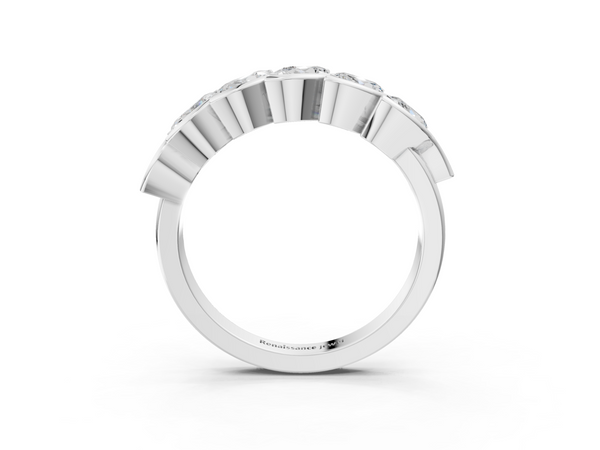 Platinum Marquise Diamond Wave Band with Channel Setting