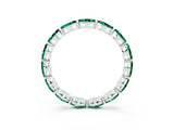 White gold Marquise Emerald Eternity Band with U-Prong Setting_15