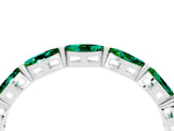 White gold Marquise Emerald Eternity Band with U-Prong Setting_16