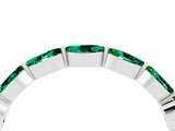 White gold Marquise Emerald Prong Set Half-Eternity Band_10