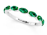 White gold Marquise Emerald Prong Set Half-Eternity Band_7