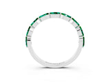 White gold Marquise Emerald Prong Set Half-Eternity Band_9