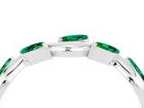White gold Marquise Emerald Twisted Band with Prong Setting_10