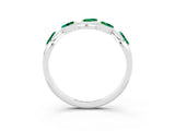 White gold Marquise Emerald Twisted Band with Prong Setting_9