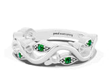 White gold Marquise Emerald Vine Eternity Band with Bezel Setting_18