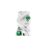 White gold Marquise Emerald Vine Eternity Band with Bezel Setting_23