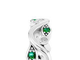 White gold Marquise Emerald Vine Eternity Band with Bezel Setting_35